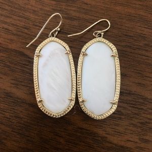 Kendra Scott white and gold Elle earrings